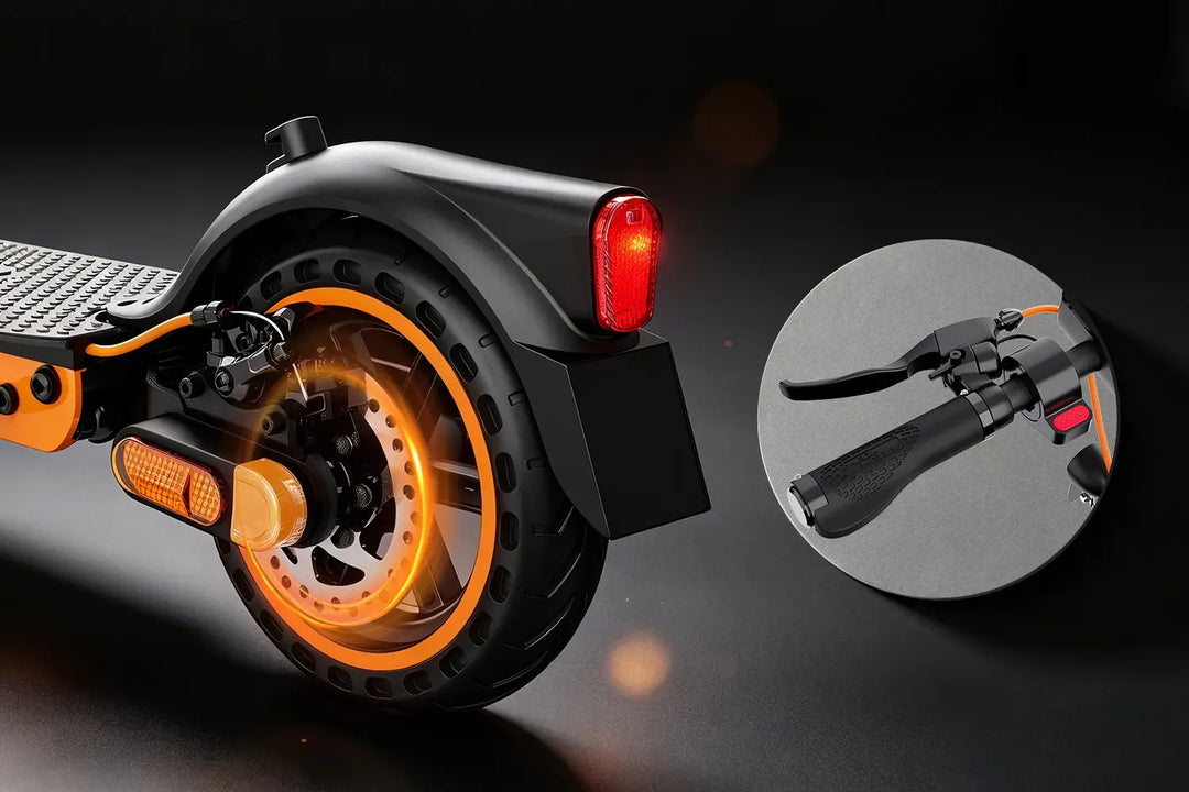 MEGA MOTION EV85F electric scooter with dual braking system for responsive and safer stopping