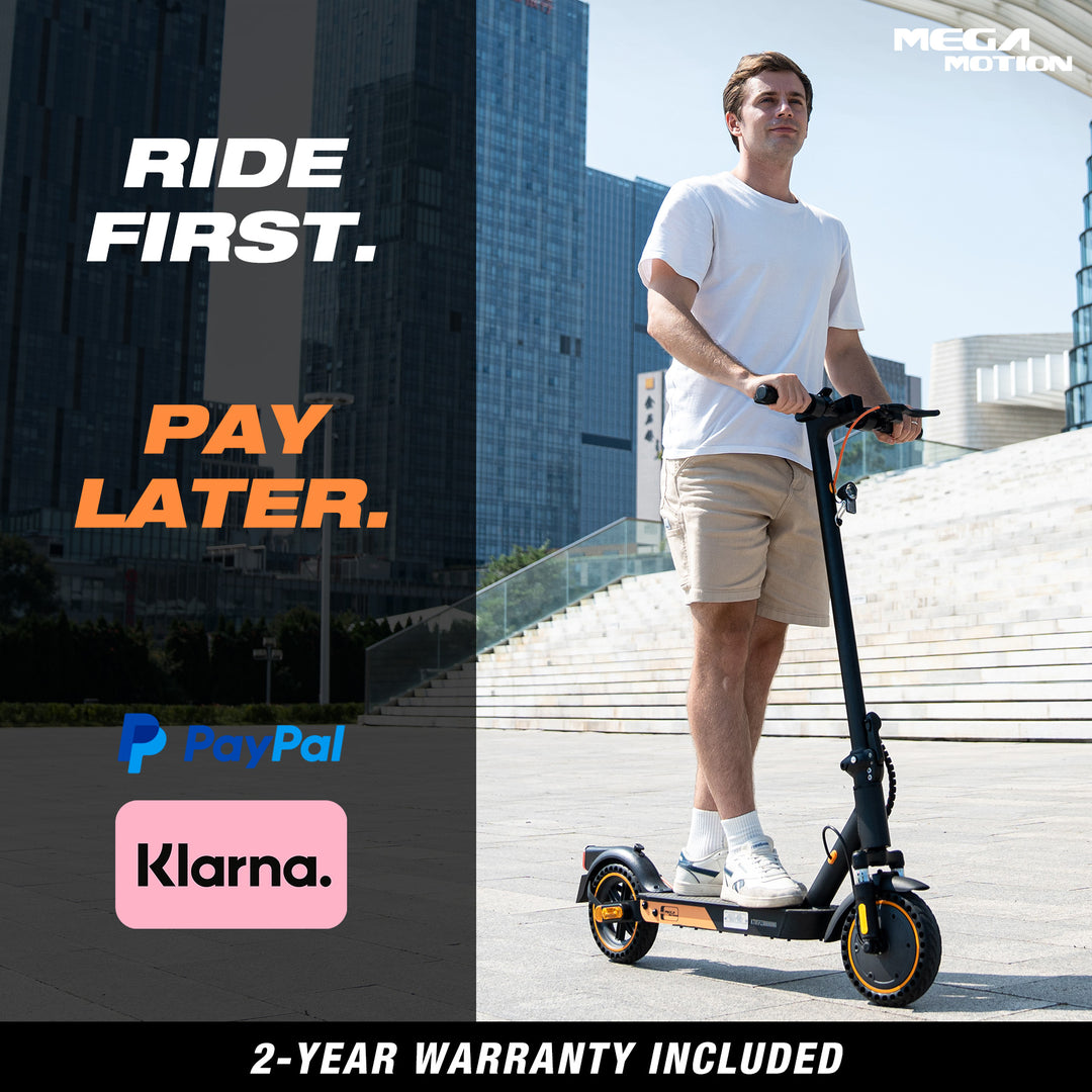 Buy EV85F electric scooter with Klarna or PayPal installments and 2-year manufacturer warranty guarantee.