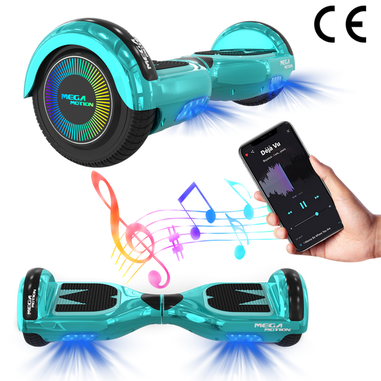MEGA MOTION A03 Kids Hoverboard for Ages 8+ with LED Lights & Bluetooth Speaker