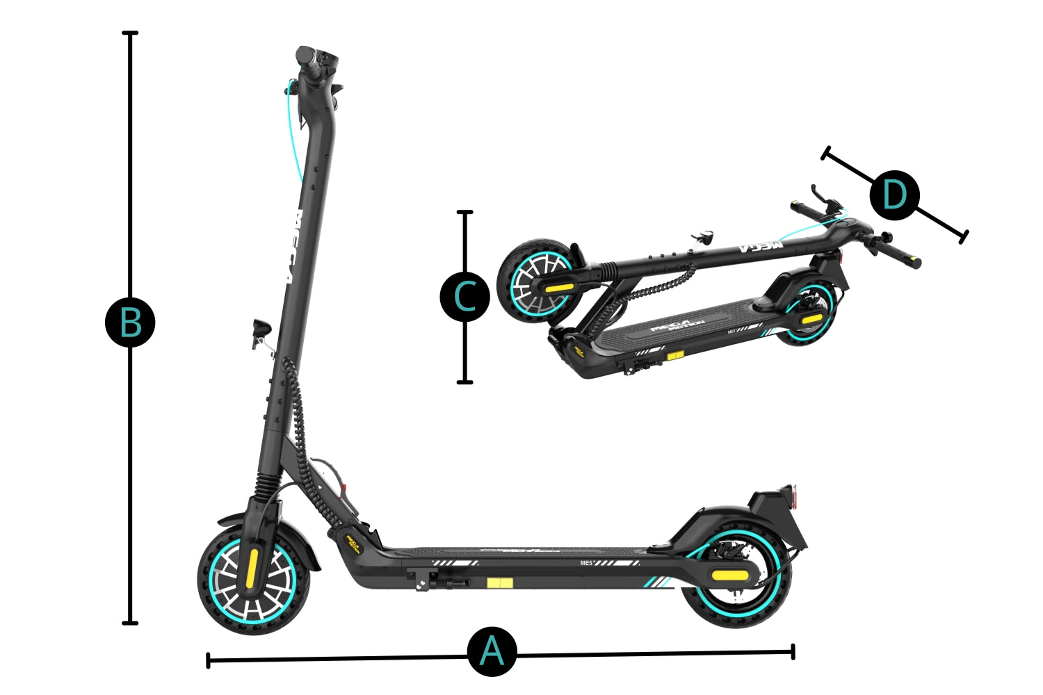 ME5 electric scooter size image