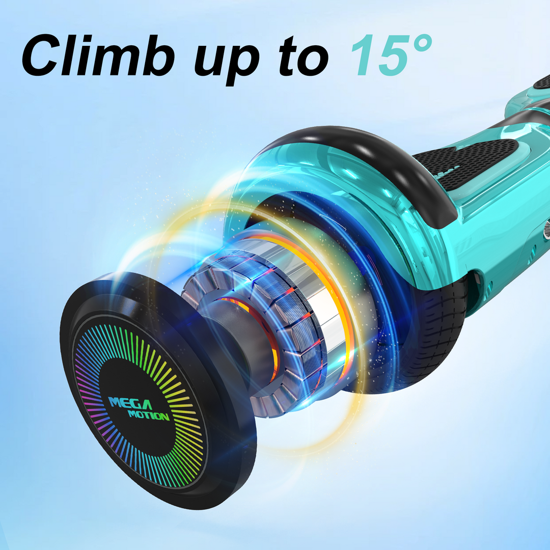 MEGA MOTION A03 Best Hoverboard for Kids Green, Up to 15 degrees Image