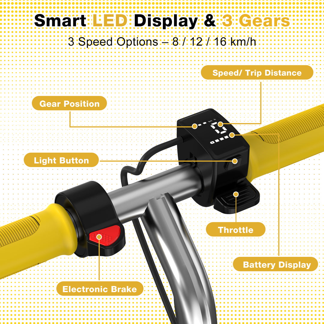 MEGA MOTION ME1 kids escooter Smart LED: and 3 apeed Gears