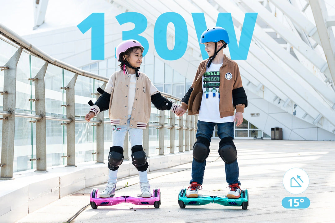 MEGA MOTION A03 Kids Hoverboard with Dual 130W Motors and 15 Degree Climbing Ability