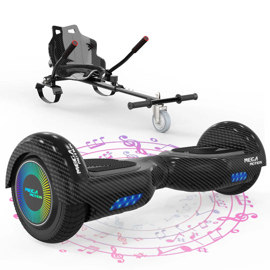 MEGA MOTION A03 Black Hoverboard with Black Go-Kart Image
