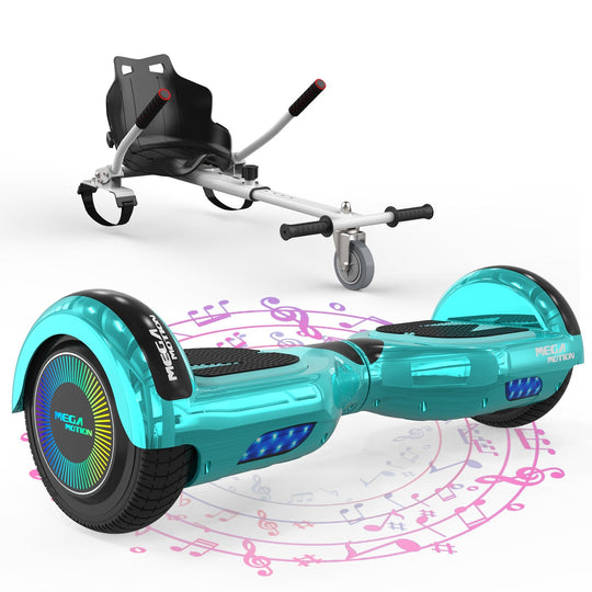 MEGA MOTION A03 Green Hoverboard with Go-Kart Image