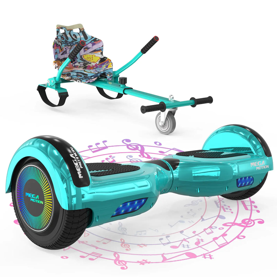 MEGA MOTION A03 Green Hoverboard with Green Go-Kart Image