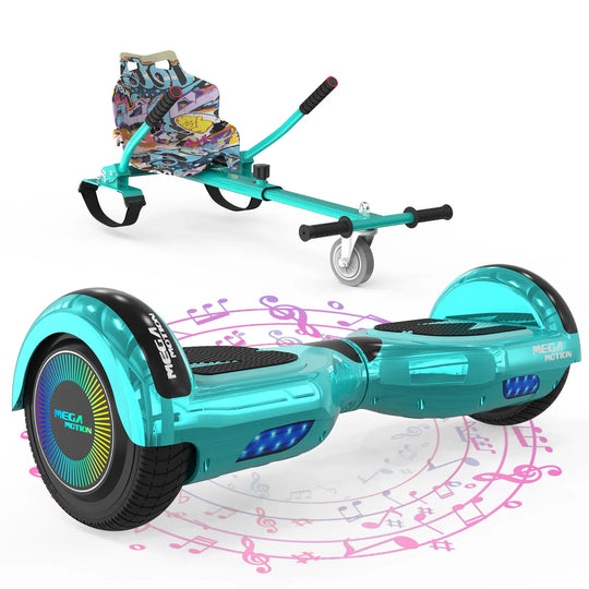 MEGA MOTION A03 Green Hoverboard with Green Go-Kart Image