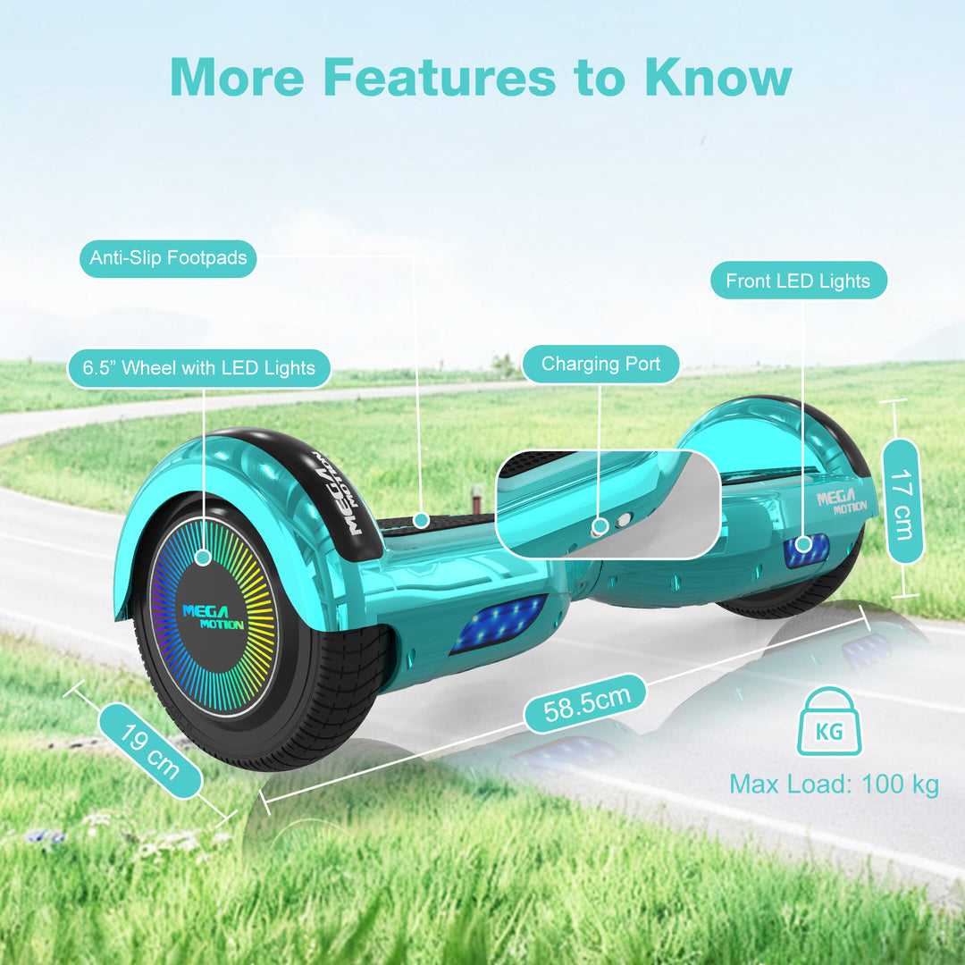 MEGA MOTION A03 Hoverboard for Kids Green, Specifications Image
