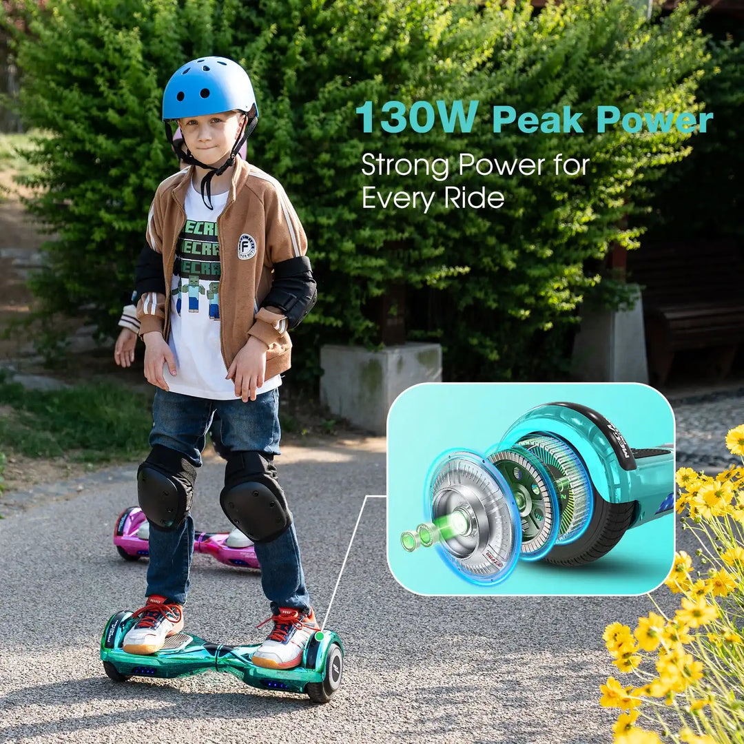 MEGA MOTION A03 Hoverboard for Kids Green with 130W Motor Image