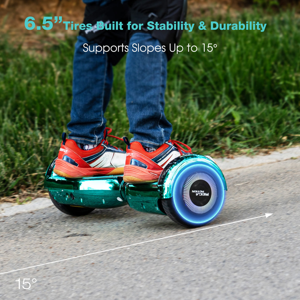 MEGA MOTION A03 Best Hoverboard for Kids Green, Up to 15 degrees Image