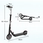 Image showcasing the dimensions of the MEGA MOTION ME1 electric scooter