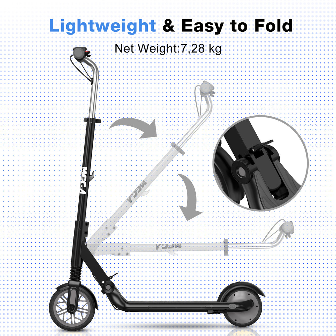 Image of the MEGA MOTION ME1 electric scooter with one-click folding