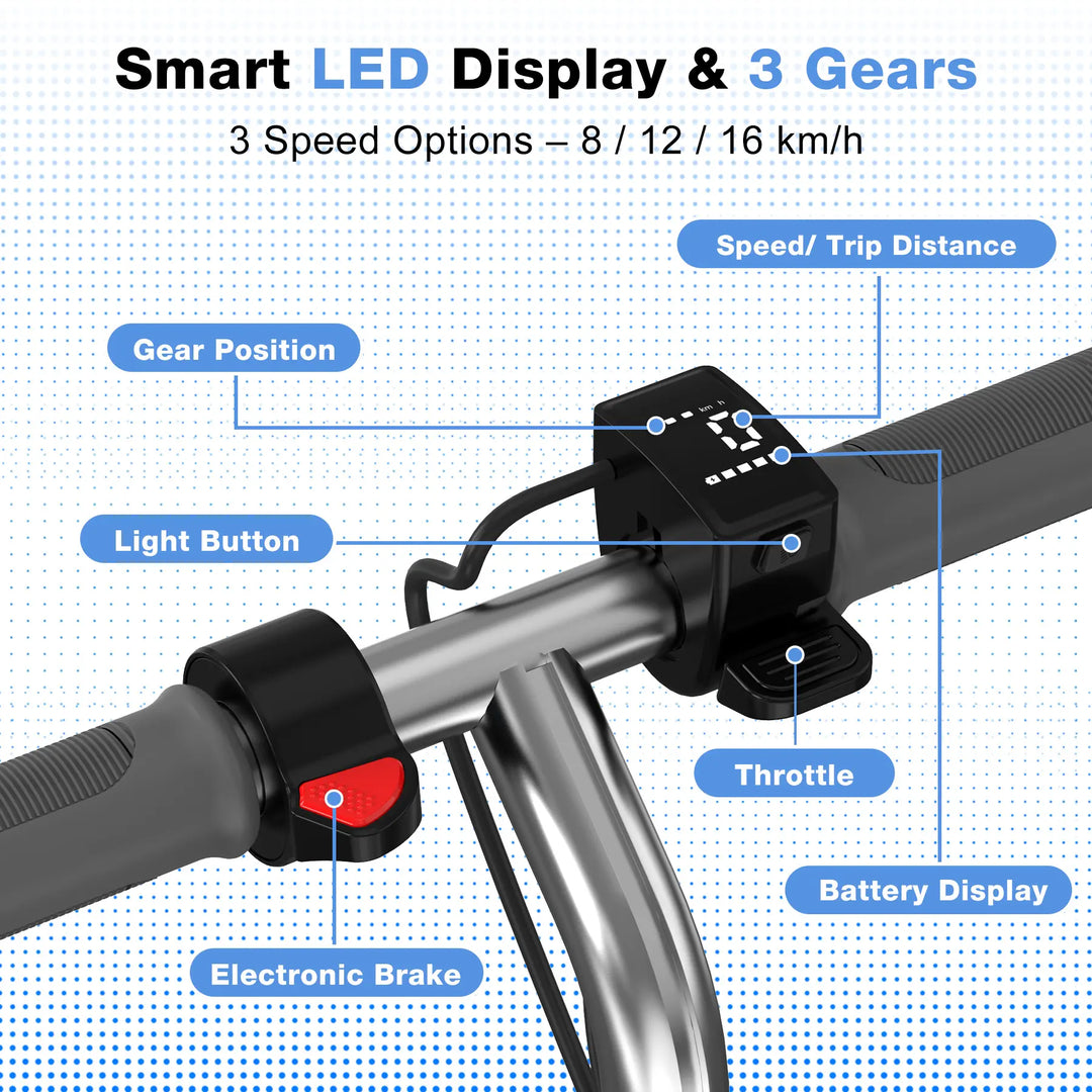 MEGA MOTION ME1 electric scooter with three riding modes and Smart Display image