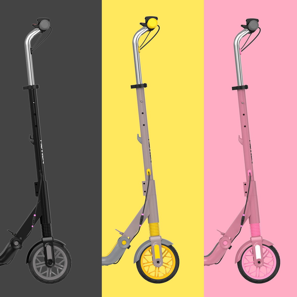 Image of the ME1 electric scooter in 3 colors from MEGA MOTION