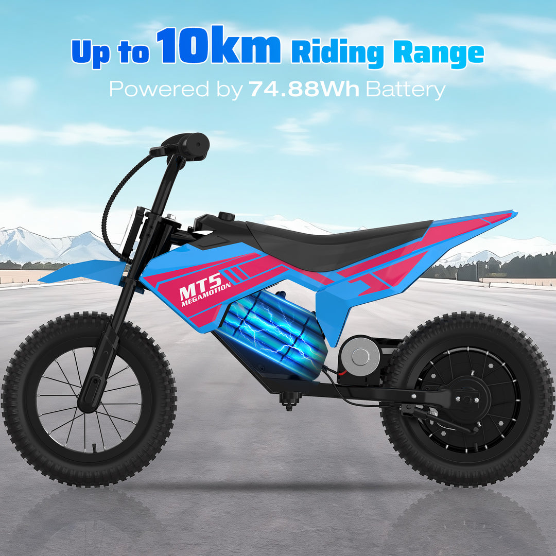 MEGA MOTION MT5 children's electric motorcycle with a range of up to 10km image