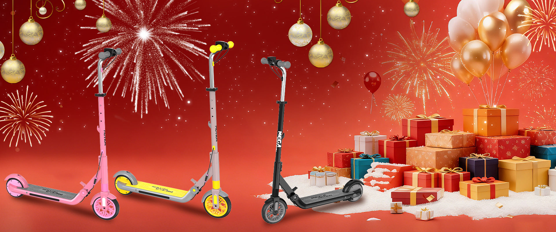 New Year promotional image for children's electric scooters on PC