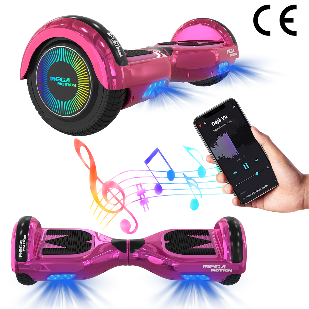 MEGA MOTION A03 Kids Hoverboard for Ages 8+ with LED Lights & Bluetooth Speaker