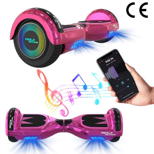 MEGA MOTION A03 Kids Hoverboard for Ages 8+ with LED Lights & Bluetooth Speaker